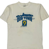 Our Town Oneita Single Stitch T-Shirt - Large White Cotton