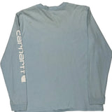 Carhartt Long Sleeve T-Shirt - Large Blue Cotton