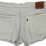 Levis Denim Shorts - 32W UK 12 White Cotton