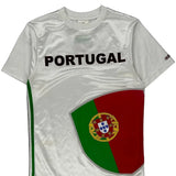 Vintage Portugal Adidas Football Shirt - Small White Polyester