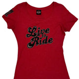 Thunder Mountain Harley Davidson T-Shirt - Large Red Cotton