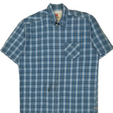 Levis Checked Short Sleeve Shirt - Small Blue Cotton