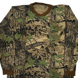 Vintage Hunting Mossy Oak Camo Long Sleeve T-Shirt - Large Brown Cotton