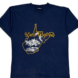 Made In USA Single Stitch West Virginia Anvil Graphic T-Shirt - Large Navy Cotton