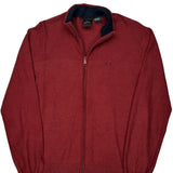 Vintage Armani Exchange Zip Up- Large Red Cotton Blend