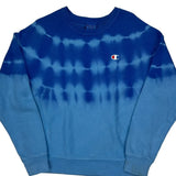 Reverse Weave Champion Tie-Dye Sweatshirt - Medium Blue Cotton Blend