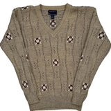 Gant Argyle Jumper - Small Beige Cotton