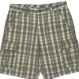 Wrangler Checked Cargo Shorts - 32W 8L Green Cotton