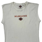 Milwaukee Harley Davidson Studded Tank Top - 2XL White Cotton