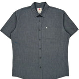 Quiksilver Short Sleeve Shirt - Large Grey Cotton