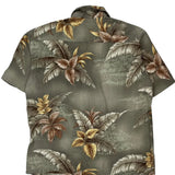 Hollis River Floral Hawaiian Shirt - Large Grey Cotton
