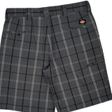 Dickies Checked Shorts - 40W 11L Grey Cotton Blend