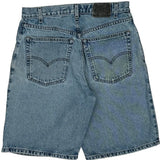 Silver Tab Levis Baggy Denim Shorts - 34W 10L Light Wash Cotton