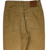 Levis Boot Cut Cord Trousers - 27″ Waist Beige Cotton