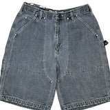 Phat Farm Double Knee Denim Shorts - 32W 11L Grey Denim