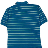 Izod Striped Polo Shirt - Medium Blue Cotton