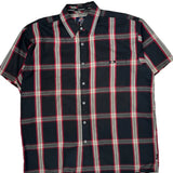 Dickies Checked Short Sleeve Shirt - XL Black Cotton Blend
