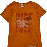 Doug'S Harley-Davidson Florence, Sc Harley Davidson Graphic T-Shirt - Medium Orange Cotton