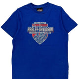 Age 11-12 Harley Davidson T-Shirt - Medium Blue Cotton