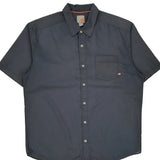 Quiksilver Short Sleeve Shirt - Large Grey Cotton
