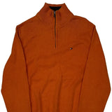 Tommy Hilfiger 1/4 Zip - Medium Orange Cotton