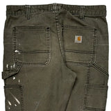 Carhartt Slim Fit Carpenter Trousers - 30W UK 10 Grey Cotton Blend