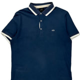 Armani Exchange Polo Shirt - Small Blue Cotton