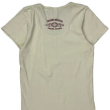 Harley Davidson Graphic T-Shirt - Medium Cream Cotton