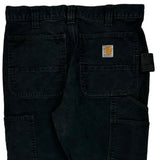 Carhartt Double Knee Carpenter Trousers - 32W 30L Black Cotton