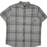 Columbia Checked Short Sleeve Shirt - XL Grey Cotton