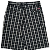 Dickies Checked Carpenter Shorts - 32W 11L Black Cotton
