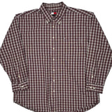 Tommy Hilfiger Checked Shirt - 2XL Burgundy Cotton