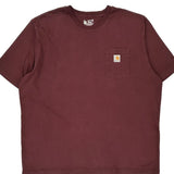 Carhartt T-Shirt - 2XL Burgundy Cotton