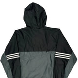 Adidas Striped Windbreaker - XL Grey Polyester