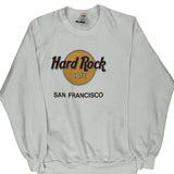 Hard Rock Cafe Sweatshirt - XL White Cotton