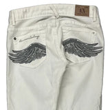 Armani Exchange Graphic Jeans - 26W UK 4 White Cotton