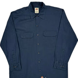 Dickies Shirt - Large Navy Polyester Blend