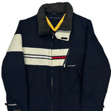 Tommy Hilfiger Striped Jacket - Large Navy Polyester