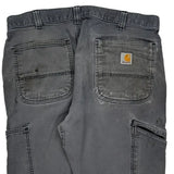Carhartt Double Knee Carpenter Pants - 34W 32L Gray Cotton