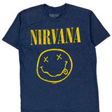 Nirvana Band T-Shirt - Medium Blue Cotton