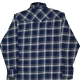 Tall Wrangler Checked Flannel Shirt - 2XL Blue Cotton