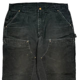 Carhartt Double Knee Carpenter Trousers - 38W 30L Black Cotton