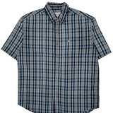 Carhartt Checked Short Sleeve Shirt - Large Black Cotton