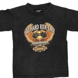 Age 6-8 Harley Davidson Graphic T-Shirt - Small Black Cotton