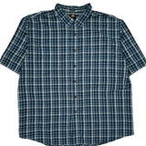 Dickies Checked Short Sleeve Shirt - 2XL Blue Cotton