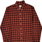 Levis Checked Flannel Shirt - Medium Red Cotton