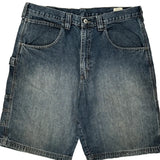 Wrangler Carpenter Shorts - 34W 9L Dark Wash Cotton