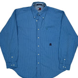 Vintage Tommy Hilfiger Striped Shirt - Large Blue Cotton