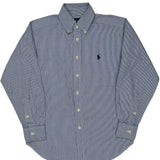 Age 8 Ralph Lauren Striped Shirt - Small Blue Cotton