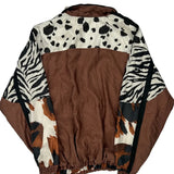 1980'S Evr Animal Print Shell Jacket - Medium Brown Polyester